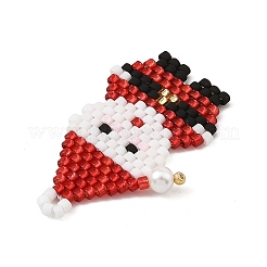 Christmas Glass Seed Beaded Pendants&nbsp;PALLOY-MZ01423