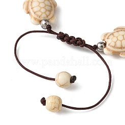 Starfish & Turtle Synthetic Turquoise Braided Beaded Bracelets&nbsp;BJEW-JB10926-02