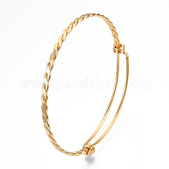 Ion Plating(IP) Adjustable 304 Stainless Steel Expandable Bangle Making&nbsp;STAS-I066-01B-G