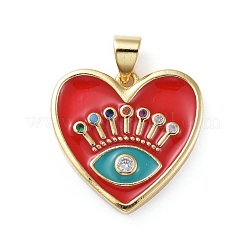 Brass Micro Pave Cubic Zirconia Pendants&nbsp;KK-G363-34G