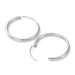 Rhodium Plated 925 Sterling Silver Huggie Hoop Earrings&nbsp;EJEW-K258-02C-P