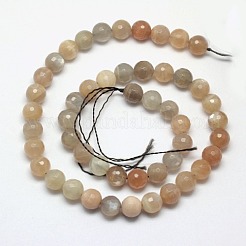 Natural Multi-Moonstone Beads Strands&nbsp;X-G-J157-6mm-10