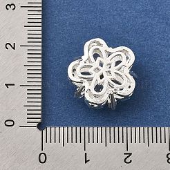 Flower Brass Micro Pave Clear Cubic Zirconia Beads&nbsp;KK-Z156-14S-03