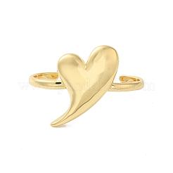 Rack Plating Heart Brass Open Cuff Double Rings for Women&nbsp;RJEW-G320-01G
