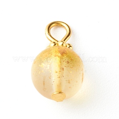 Frosted Spray Painted Foil Glass Beads&nbsp;PALLOY-JF00808