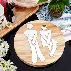 3D Plastic Self-Adhesive Man & Woman Pattern Mirror WC Sign&nbsp;DIY-WH0308-145C