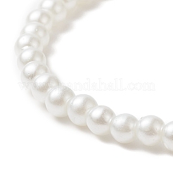 Star & Moon & Imitation Pearl Glass Beaded Stretch Bracelet for Kid&nbsp;BJEW-JB09265