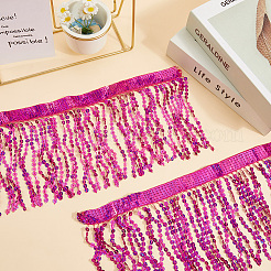 Polyester Sequin Paillette Fringe Tassel Trim&nbsp;OCOR-WH20071-002A