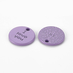 Spray Painted Alloy Charms for Valentine's Day&nbsp;PALLOY-Q433-027E-RS