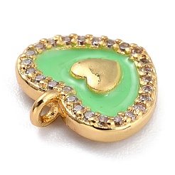 Golden Plated Brass Micro Pave Clear Cubic Zirconia Charms&nbsp;ZIRC-L097-035F-G