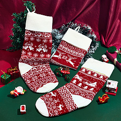3Pcs 3 Styles Wool Yarn Knitted Hanging Christmas Stockings&nbsp;FEPA-SP0001-04B
