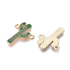 Rack Plating Alloy See Greem Enamel Connector Charms&nbsp;ENAM-N056-349G