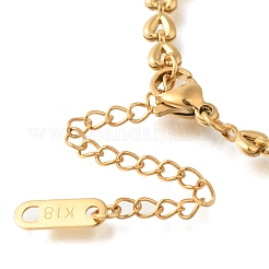 Ion Plating(IP) 304 Stainless Steel Heart Link Bracelets for Women&nbsp;BJEW-H613-03G