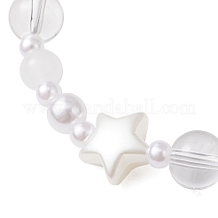 ABS Plastic Imitation Pearl & Glass Beads Stretch Bracelets for Women&nbsp;BJEW-JB11864