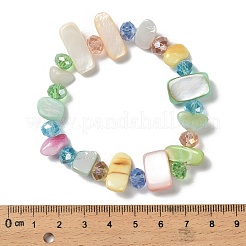 Bohemia Style Shell & Glass Beads Stretch Bracelets for Women&nbsp;BJEW-S178-01A