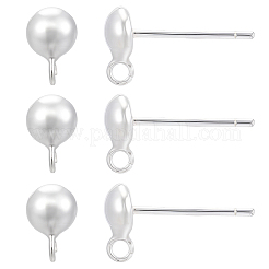 5 Pairs 925 Sterling Silver Stud Earring Findings&nbsp;STER-BBC0008-94S