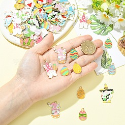 28Pcs 14 Styles Alloy Enamel Pendants&nbsp;ENAM-YW0008-65