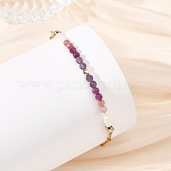 Adjustable Natural Ruby &  Amethyst & Rhodonite & Non-magnetic Synthetic Hematite Cultured Freshwater Pearl Beads Satellite Chains Slider Bracelets&nbsp;BJEW-JB14095-01