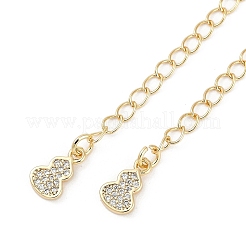 Brass Micro Pave Cubic Zirconia Ends with Chains&nbsp;KK-U043-05G