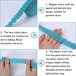20 Yards Ruffled Polyester Elastic Lace Trim&nbsp;EW-WH0018-01C