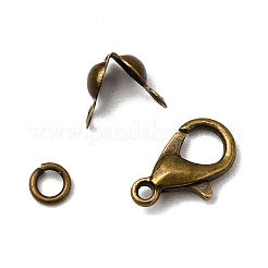 Zinc Alloy Lobster Claw Clasps & Brass End Bead Tips & Jump Rings Findings Kits&nbsp;DIY-GO0002-21AB