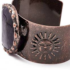 Natural Amethyst Open Cuff Bangles&nbsp;BJEW-A130-02