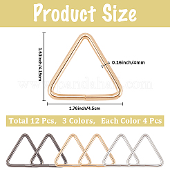 12Pcs 3 Colors Triangle Iron Linking Rings&nbsp;IFIN-CP0002-95