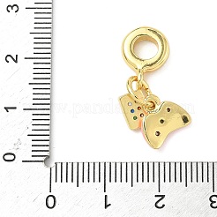 Brass Enamel European Dangle Charms&nbsp;KK-I355-22G-02