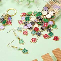100Pcs 5 Colors Alloy Enamel Pendants&nbsp;ENAM-SZ0002-98