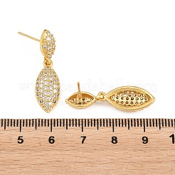 Brass Micro Pave Cubic Zirconia Stud Dangle Earrings&nbsp;KK-Z166-08G