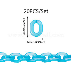 20Pcs Transparent Acrylic Quick Link Connectors&nbsp;OACR-TADJ0001-03I