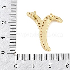 Brass Micro Pave Clear Cubic Zirconia Pendants&nbsp;CU-CBA8481-01G-Y
