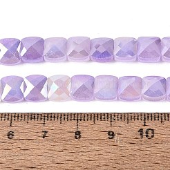 Electroplate Crackle Imitation Jade Glass Beads Strands&nbsp;EGLA-Q135-02A-A02