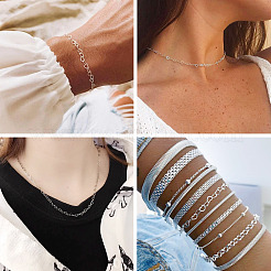 925 Sterling Silver Heart Link Chains&nbsp;STER-TA0001-35