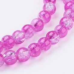 Spray Painted Crackle Glass Beads Strands&nbsp;CCG-Q002-6mm-09