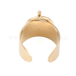 304 Stainless Steel Circular & Rod-shaped Open Cuff Rings&nbsp;RJEW-C095-01G