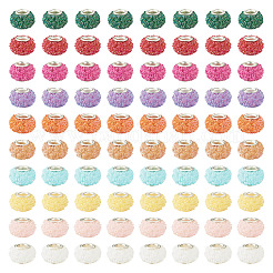 100Pcs 10 Colors AB Color Resin Rose Flower European Beads&nbsp;RESI-TA0003-89