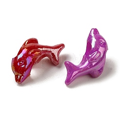 Plating Opaque Acrylic European Large Hole Beads&nbsp;OACR-E039-45