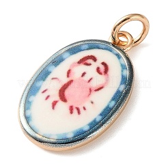 Printed Brass Enamel Pendants&nbsp;KK-CBADFD5-04G-A