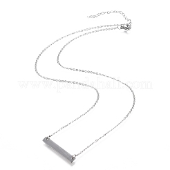 Non-Tarnish 304 Stainless Steel Rectangle Pendant Necklaces&nbsp;STAS-I166-35P