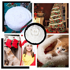 White Faux Fur Ribbon Trim Fabric Roll for Christmas Tree Decor or Wreath Bows Craft&nbsp;DIY-GF0006-66