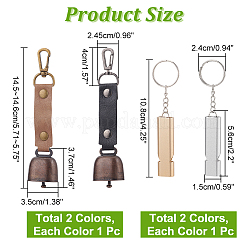 Pet Pendant Decorations Sets including 2Pcs Aluminum Alloy Double Frequency Whistles&nbsp;FIND-NB0004-46