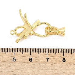 Brass Micro Pave Clear Cubic Zirconia Fold Over Clasps&nbsp;KK-M311-10G