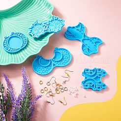 5Pcs 5 Style Sun & Moon & Cloud & Star Pendant Silicone Mold&nbsp;DIY-TA0003-72