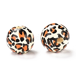 Printed Natural Wooden Beads&nbsp;WOOD-R270-05A