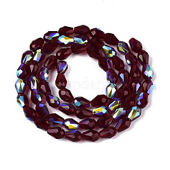 Transparent Electroplate Glass Beads Strands&nbsp;EGLA-N023-6x8mm-A10