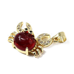 Brass Micro Pave Cubic Zirconia Pendants&nbsp;KK-K302-05G