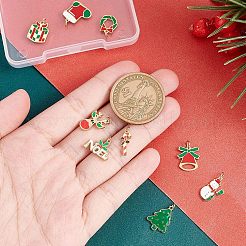9PCS 9 Style Christmas Theme 316 Surgical Stainless Steel Enamel Charms&nbsp;STAS-UN0035-97