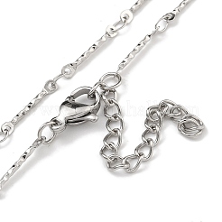 304 Stainless Steel Textured Bar Link Chain Necklaces&nbsp;NJEW-H043-03P