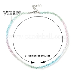 Bling Glass Round Beaded Necklace for Women&nbsp;NJEW-PH01490-03